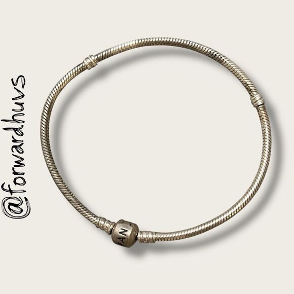 Pandora Sterling Silver Snake Chain Bracelet – Barrel Clasp - 9” - Picture 1 of 6